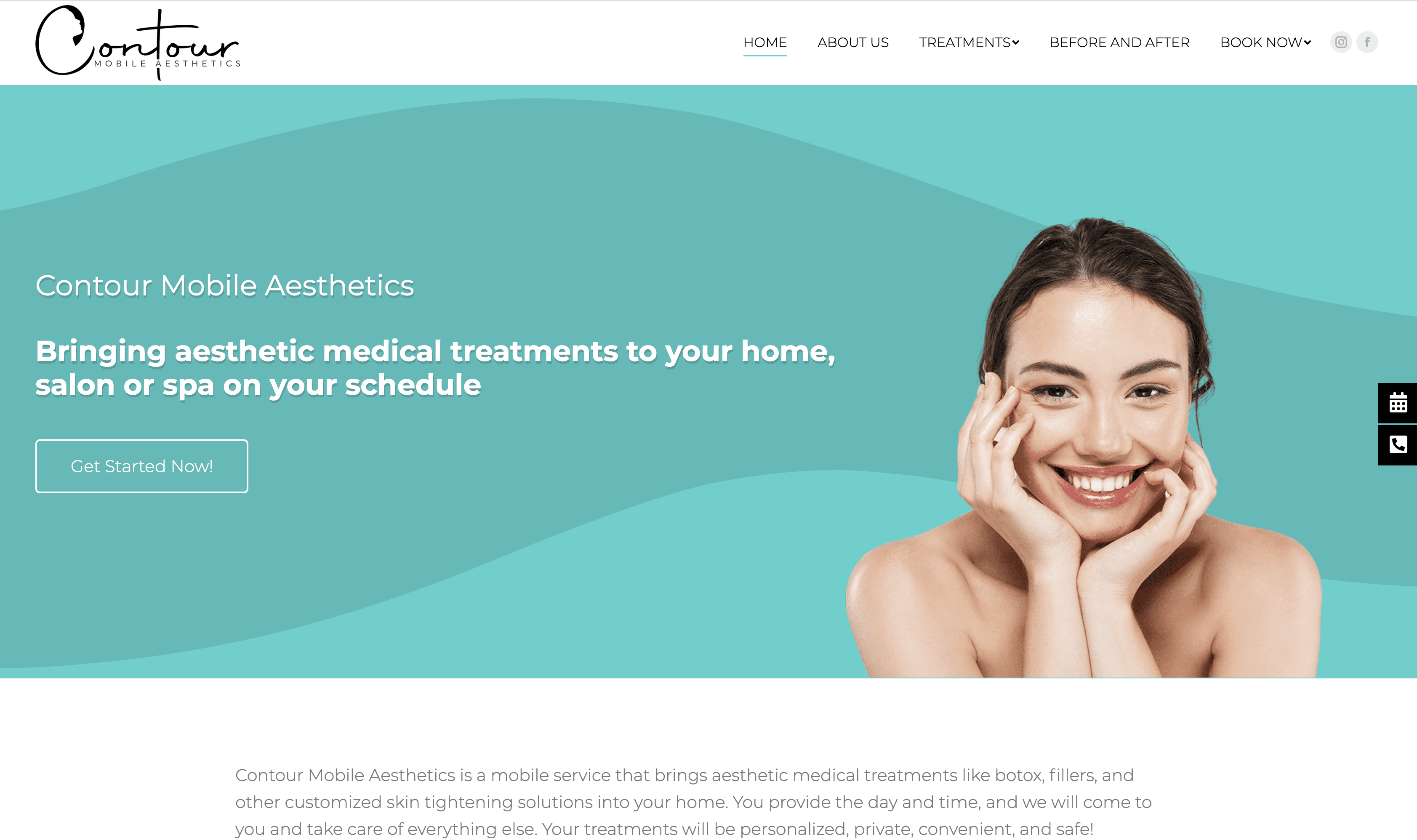 Contour Mobile Aesthetics website design services