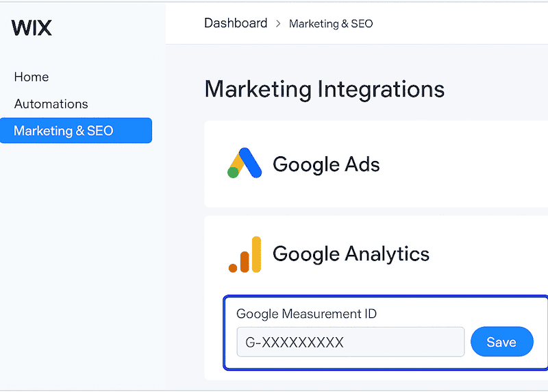 how to install google analytics on wix